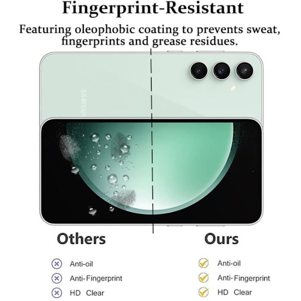 Helt härdat glas för Samsung Galaxy S23 FE - BOOLING - Set med 2 - 9H Skydd - Svart Transparent med svart kant