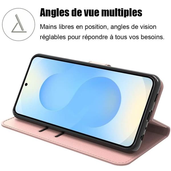 Skyddshölje - BOOLING - för Samsung Galaxy S25 - Stötsäker - Represistent - Rosa läderlook Rosa