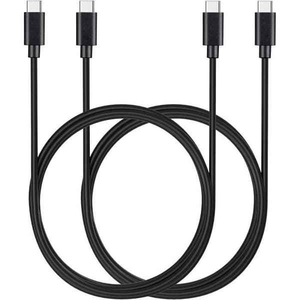 1M USB-C till USB-C laddarkabel för Redmi Note 10S Note 10 4G-5G Note 10 Pro Note 10 Lite -2 Pack Svart