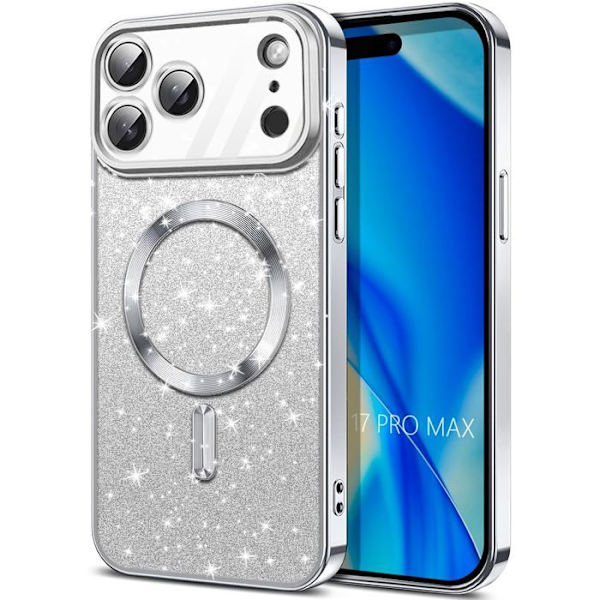 Skyddsskal - BOOLING - för iPhone 17 Pro Max - med magnetring - Silver Silver