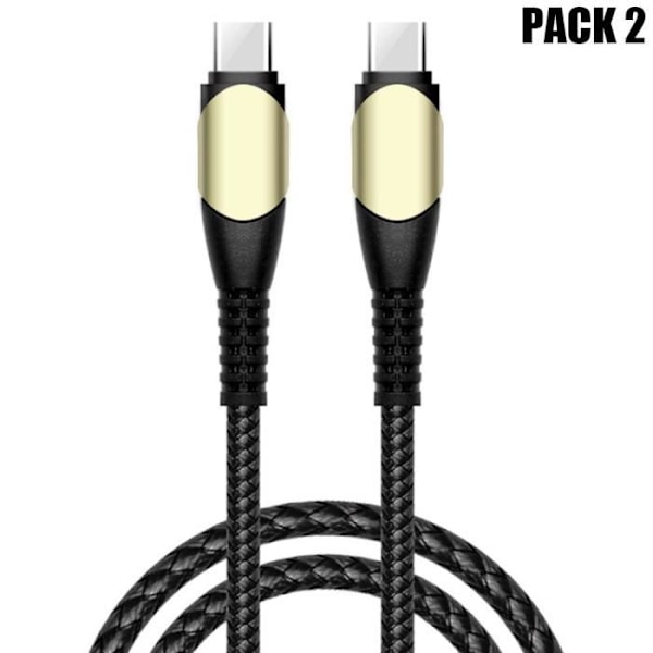 2-pack 60W snabb USB-C till USB-C-kabel för Xiaomi 12-12T Pro 13 Ultra 11i 11T Pro Mi 11 Lite - Heavy Duty Nylon 1M Svart