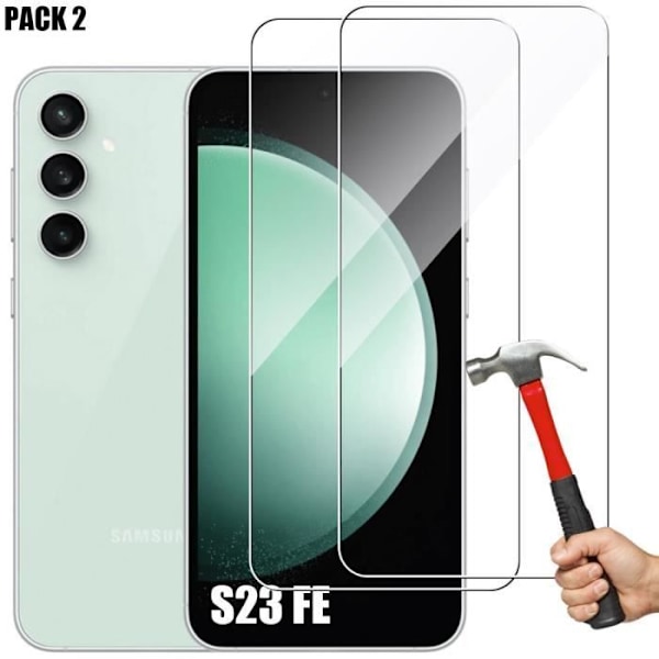 Härdat glas för Samsung Galaxy S23 FE - Enkel installation Anti-Scratch Pack om 2 (ej för S23) Transparent