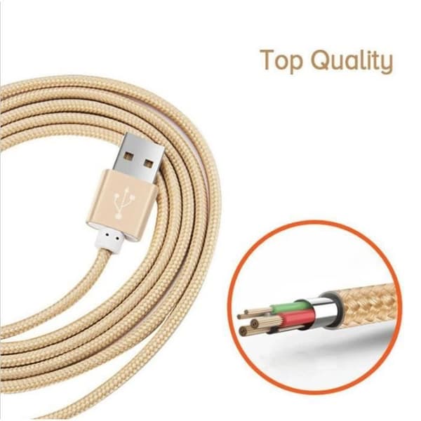 Kabel Typ C - OEM - OPPO Reno - 1m - Silver - Återvänder - Nylon PENGAR