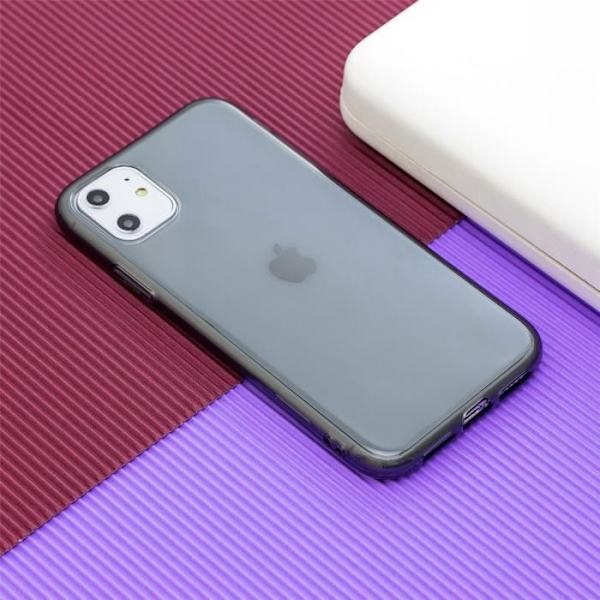 Mjukt flexibelt fodral för Apple iPhone 11 (6.1"), 2 STK härdat glasfilm + 1 ST TPU Silikon Klar Fodral Slim Cover Svart