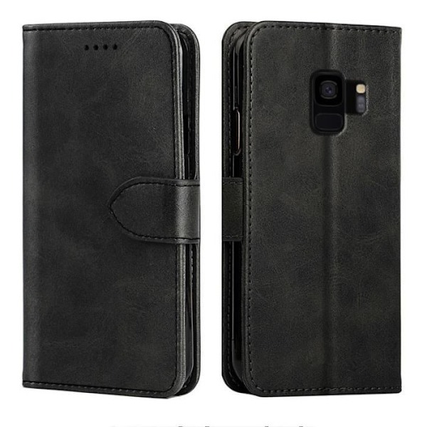 Hbasics-fodral till Samsung Galaxy S9 mobilfodral - i svart - konstläder, magnetiskt, kortfack, stativfunktion Svart