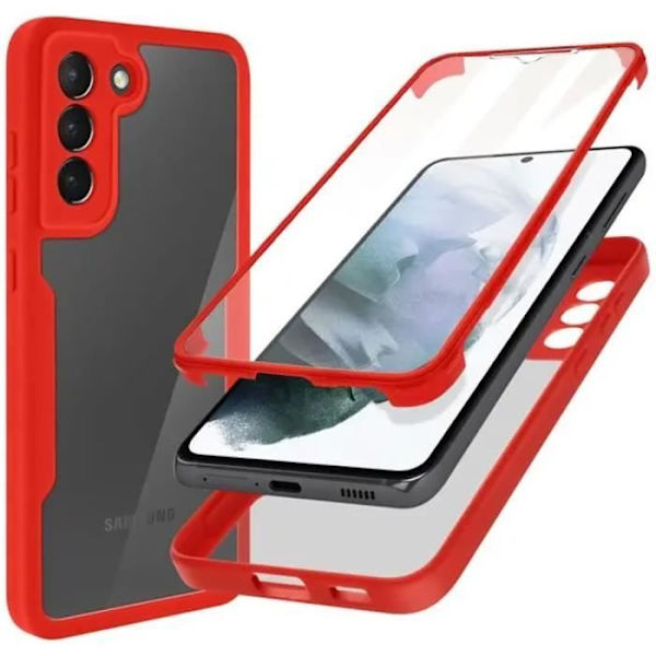 Fodral för Samsung S21 Plus (6,7") Röd tjock förstärkt kant 360 graders skydd Anti-skrapa styvt