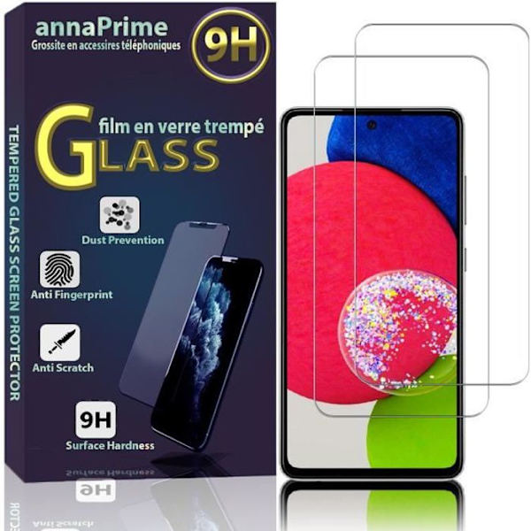 VCOMP® för Samsung Galaxy A52S 5G 6,5": Pack - 2-pack skärmskydd i härdat glas VIT