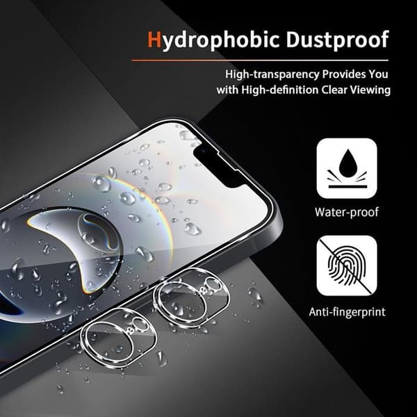 2 Skyddsfilmar - för iPhone 16e - Härdat glas - Stötsäker - Riptålig - Transparent Transparent