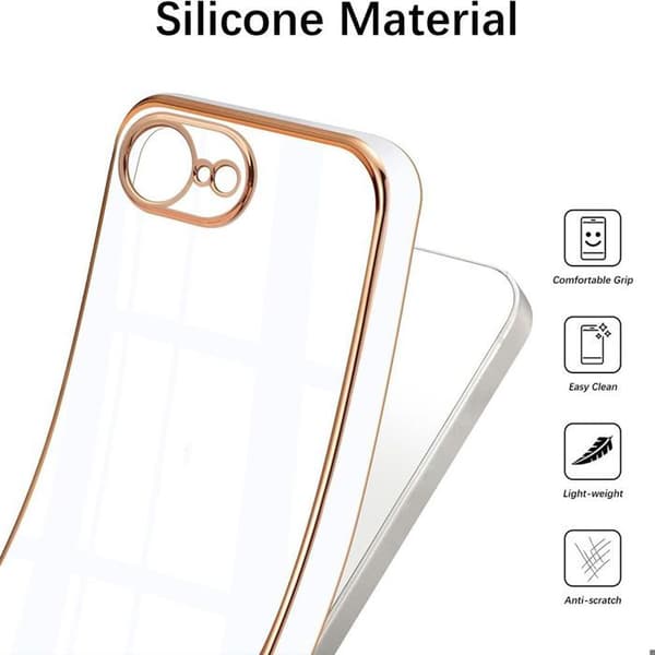 Skyddsskal för iPhone 16e - BOOLING - Stötsäkert silikon - Justerbar axelrem - Vit Vit