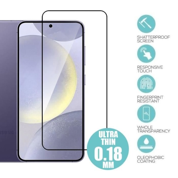 Skärmskydd i helhärdat glas för Samsung Galaxy S24 Plus - BOOLING - 4-pack - Klar - 9H Transparent med svart kant