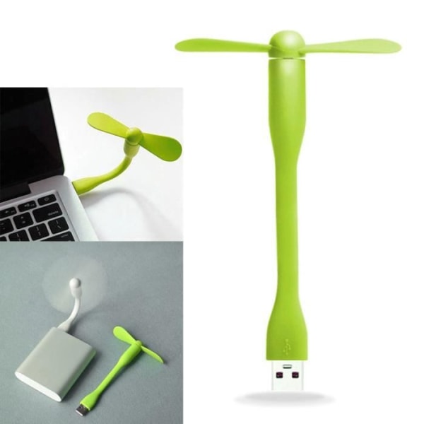 Mini Flexibel USB-fläkt för bärbar dator och Power Bank Grön