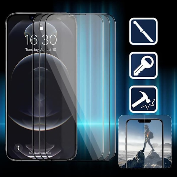 Skärmskydd - DOD7 - iPhone 13 - Härdat glas 9H - Repåterkänning - 3 stycken