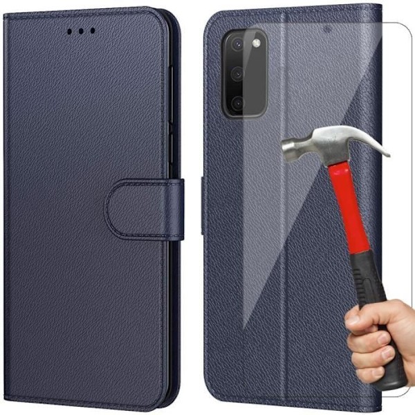 Skyddspaket - PROSHOP - för Samsung S20 - 2 Härdade Glas - Mjuk Skal - Stötsäker, Repälsande - Mörkblå marinblå