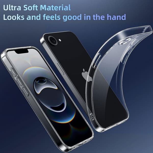 Siliconfodral - BOOLING - för iPhone 17e - Transparent Mjuk Skydd Anti-Rip Transparent