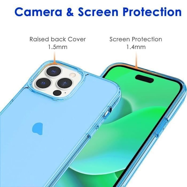 Skyddsfodral till iPhone 14 Pro Max - BOOLING - Mjuk - Halvtransparent - Stötsäker - Blå Blå