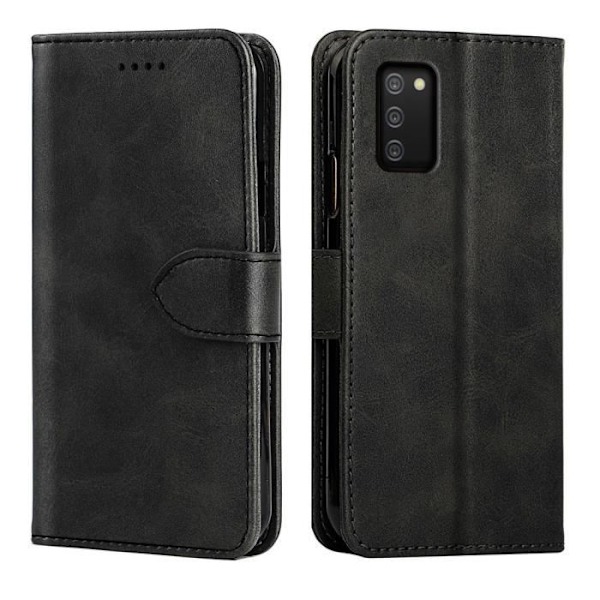Fodral För Samsung Galaxy A03S /A02S Flip Läder Telefonfodral Fodral Fodral Skydd [Svart] fodral 005