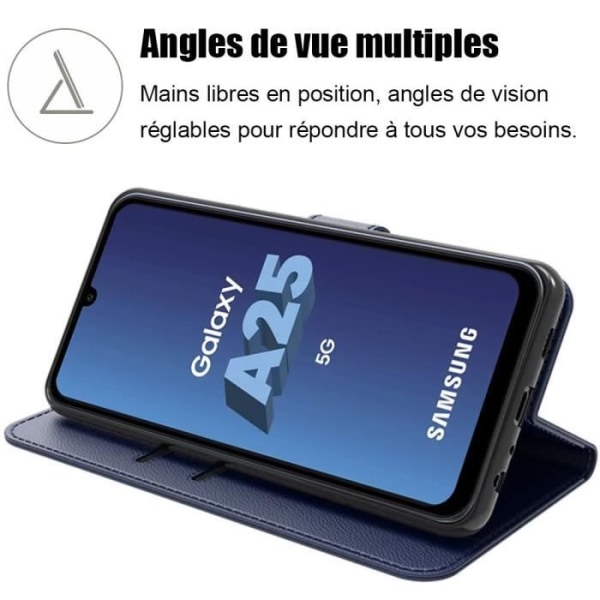 Skyddsskal - BOOLING - Samsung Galaxy A25 5G - Syntetiskt Läder - Mörkblå - Stötsäker marinblå