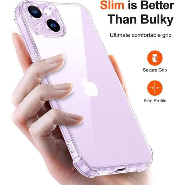 Coque - BOOLING - för iPhone 15 Plus - Stöttålig Silikon - Transparent - 2 Härdade Glas Transparent
