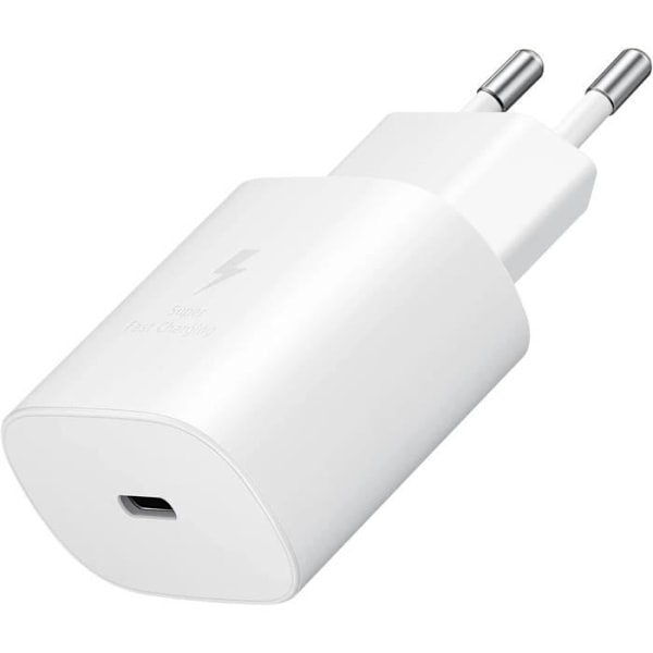 25W Usb-C snabbladdare för Samsung Galaxy A34 - A54 - A14 - A23 - S23 - Z Flip4 - Xcover [Vit] Vit