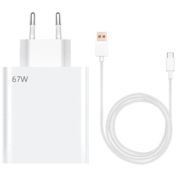 67W hurtigoplader + 6A 1 meter USB-C-kabel til Xiaomi Redmi Note 10 4G-5G, Note 10 Pro, Note 8-8 Pro-8T, Note 9-9 Pro-9T