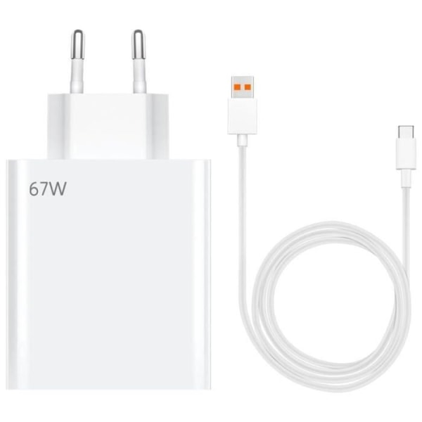 67W snabbladdare + 6A 1 meter USB-C-kabel för Xiaomi Redmi Note 10 4G-5G, Note 10 Pro, Note 8-8 Pro-8T, Note 9-9 Pro-9T