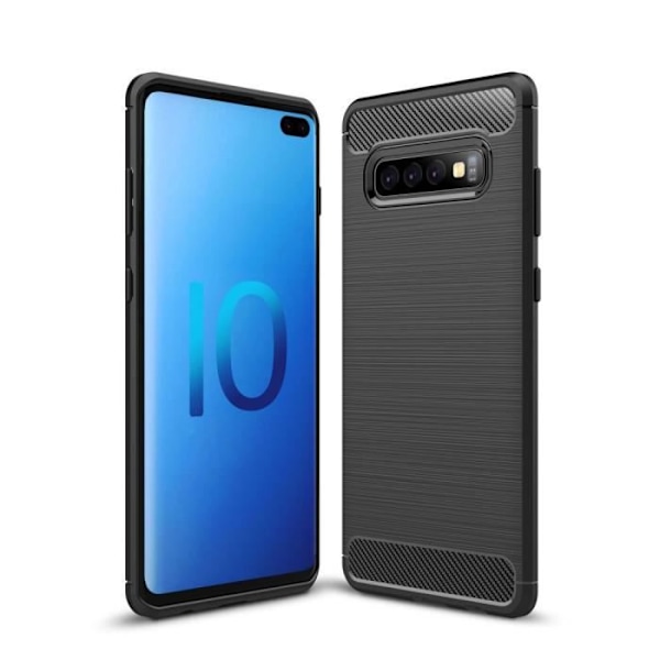 Svart Carbon Fiber TPU-fodral för Samsung Galaxy S10 Plus