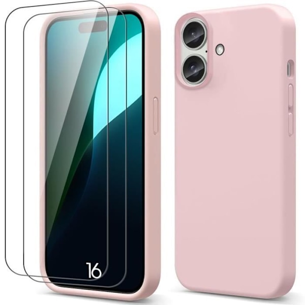 Skyddshölje - BOOLING - iPhone 16 - Mjuk Silikon - Stötavvisande - Matt Effekt Rosa Rosa