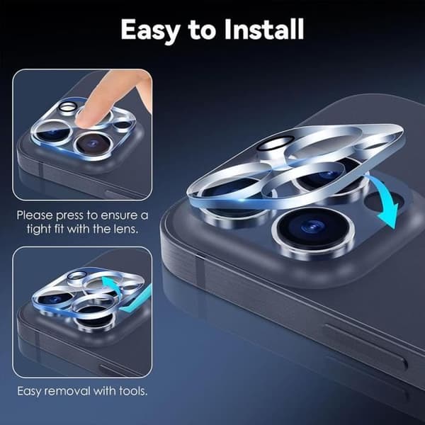 2 x härdat glas kameraskydd för iPhone 16 Pro Max Transparent