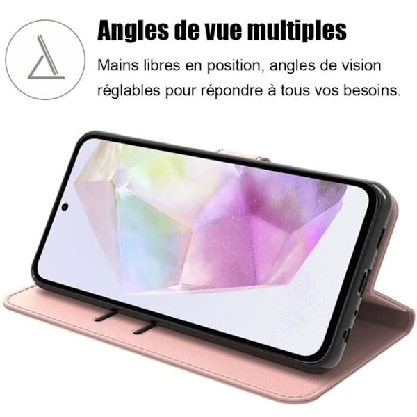 Skyddsformat - BOOLING - Folio - PU-läder Rosa - Samsung Galaxy A35 5G - Stötsäker Rosa