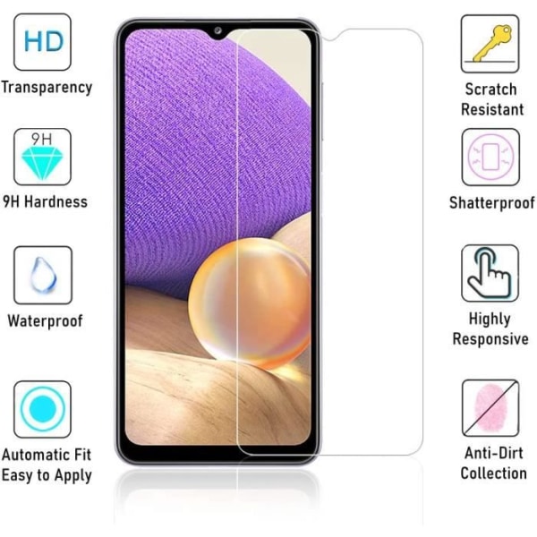 VSHOP® skärmskydd för Samsung Galaxy A32 4G härdat glas, genomskinligt