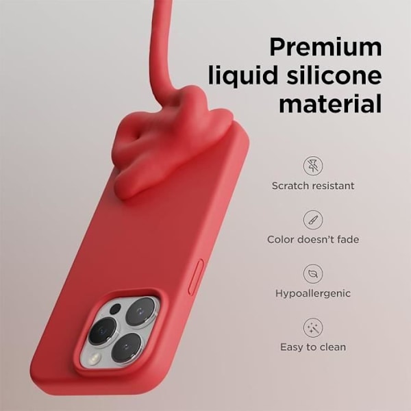 Fodral + 2 härdade glasögon för iPhone 16 Pro, mjukt silikonskydd Smal Anti-Scratch Röd