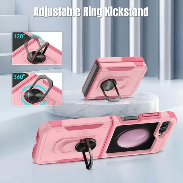 Skyddsskal - BOOLING® - för Samsung Galaxy Z FLIP 5 - Ring - Rosa Rosa