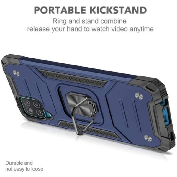 Fodral för Samsung Galaxy A12 SM-A125F PC + Silikon TPU-fodral, skalfodral Extra starkt skydd Ringhållare + Funktion