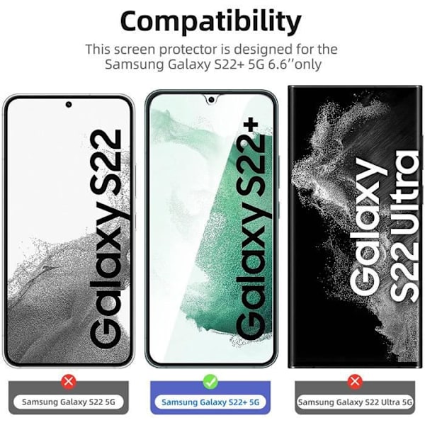 Skyddsfilm - NEW'C - Samsung Galaxy S22 Plus - Set med 3 - Anti-skrapa - Ultrabeständig - 0,26 mm -