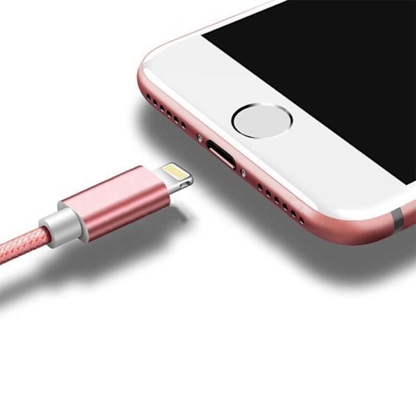 Kabel för iPhone - E.F.CONNECTION - 3-pack - 2M - Nylon - Rosa