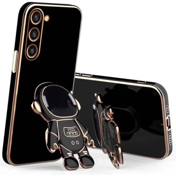 Skyddshölje - BOOLING - Samsung Galaxy S21 FE - TPU Antichock - Justerbart stativ - Astronautmotiv Svart