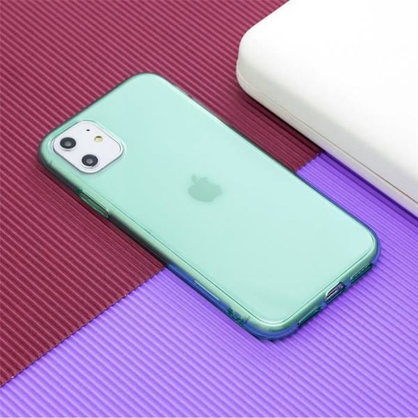 Mjukt flexibelt fodral för Apple iPhone 11 Pro Max (6,5"), genomskinligt fodral 2 STK härdat glasfilm + 1 ST TPU Silikon Slim Cover Grön