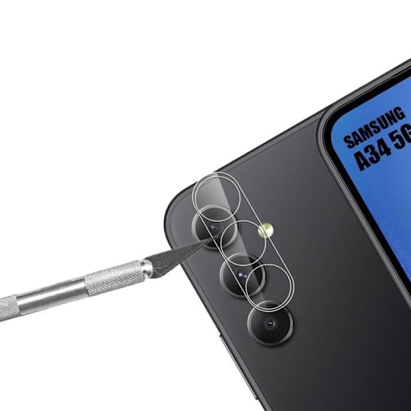 Linsskydd i härdat glas för Samsung Galaxy A34 5G - BOOLING - Set med 3 Transparent