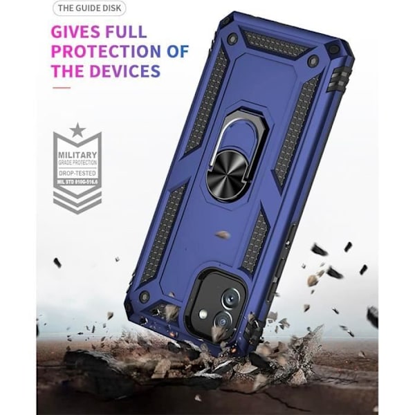Fodral + 2 härdade glasögon till Samsung Galaxy A05 - BOOLING - Förstärkt skydd - Marinblå marinblå