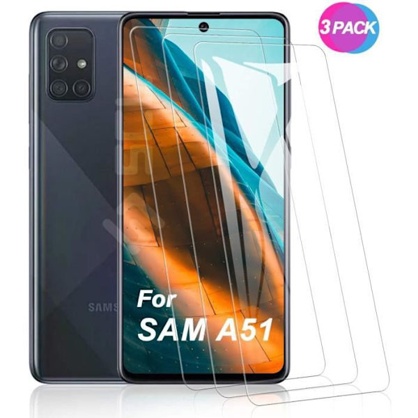 Härdat glas för Samsung Galaxy A51 Härdat glas Samsung A51 skärmskydd [3 delar], [Exakt öppning, böjd kant 2Z63817