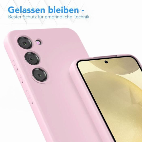 Silikonfodral för Samsung Galaxy S24 Plus (S24+) Ljusrosa Stötsäker Ultra Slim + 2 härdade glasögon
