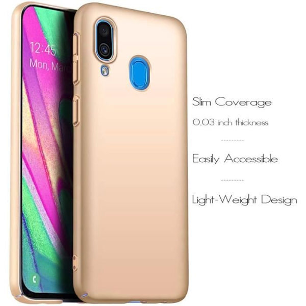 Samsung A40 (5,9") fodral med 2 härdade glasögon Bekvämt anti-repor enkel färg guld gyllene