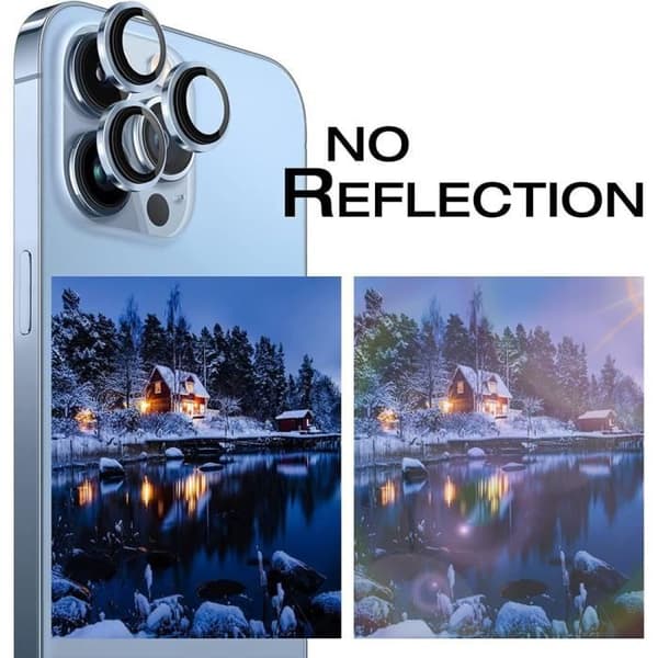 Skyddskamera - för iPhone - 13 Pro/Pro Max - Härdat Glas - Stöttålig - Represistent Klarblå