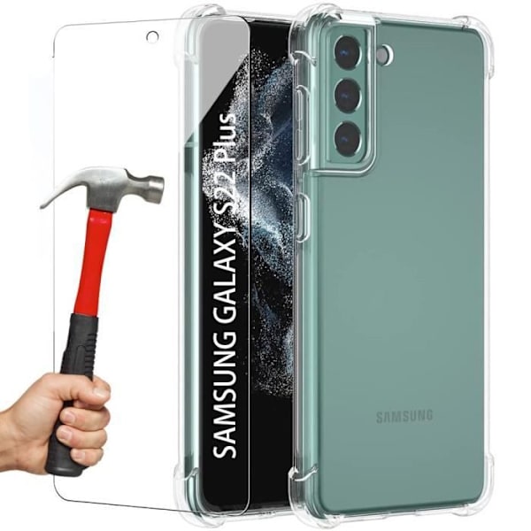Coque - Samsung - S22 Plus - Förstärkt skydd - Silikon - 2 Härdade glas Transparent