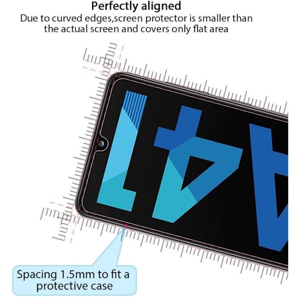 [3 delar härdat glas för Samsung Galaxy A41 skärmskydd, glasskydd 9H hårdhet, bubbelfritt, hög