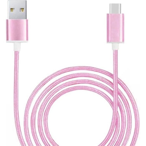 Typ C-kabel för Samsung Galaxy A52 5G flätad nylon 1,3 meter snabb synk-laddning-dataöverföring - ROSA Rosa