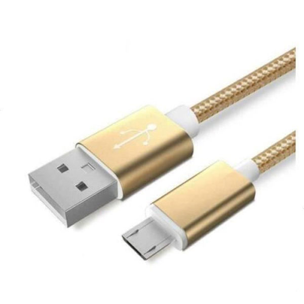 KABEL FÖR SAMSUNG A10 S6 S7 J4 Plus J5 J6 J7 A6 MICRO USB Snabbladdare Guld Färg 2M Guld