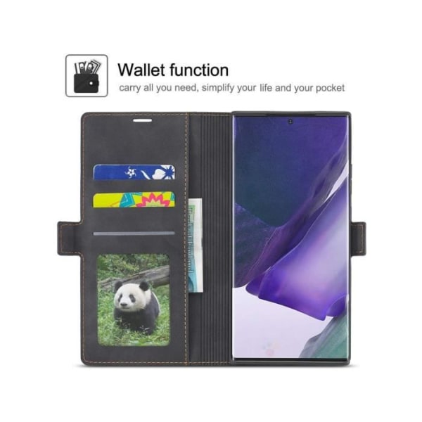 Coque - Samsung - Galaxy Note 20 - PU-läder - 360° skydd - Multifunktionell Svart