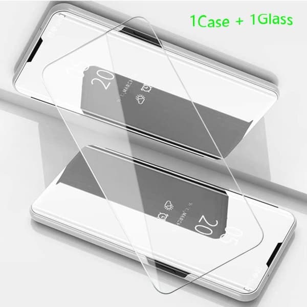 Housse - CXKJ - Galaxy A21 - Läder - Härdat skyddsskikt - Silver silver-