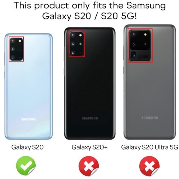360 graders fodral kompatibelt med Samsung Galaxy S20, genomskinligt, heltäckande fodral på baksidan och framskärmsskydd,